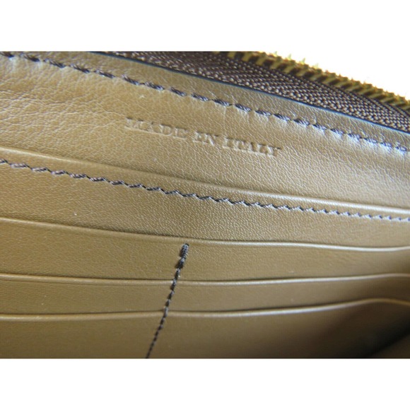 BURBERRY ELMORE BROWN HOUSE CHECK DERBY LEATHER ZIP AROUND LOGO CLUTCH WALLET - Picture 8 of 12